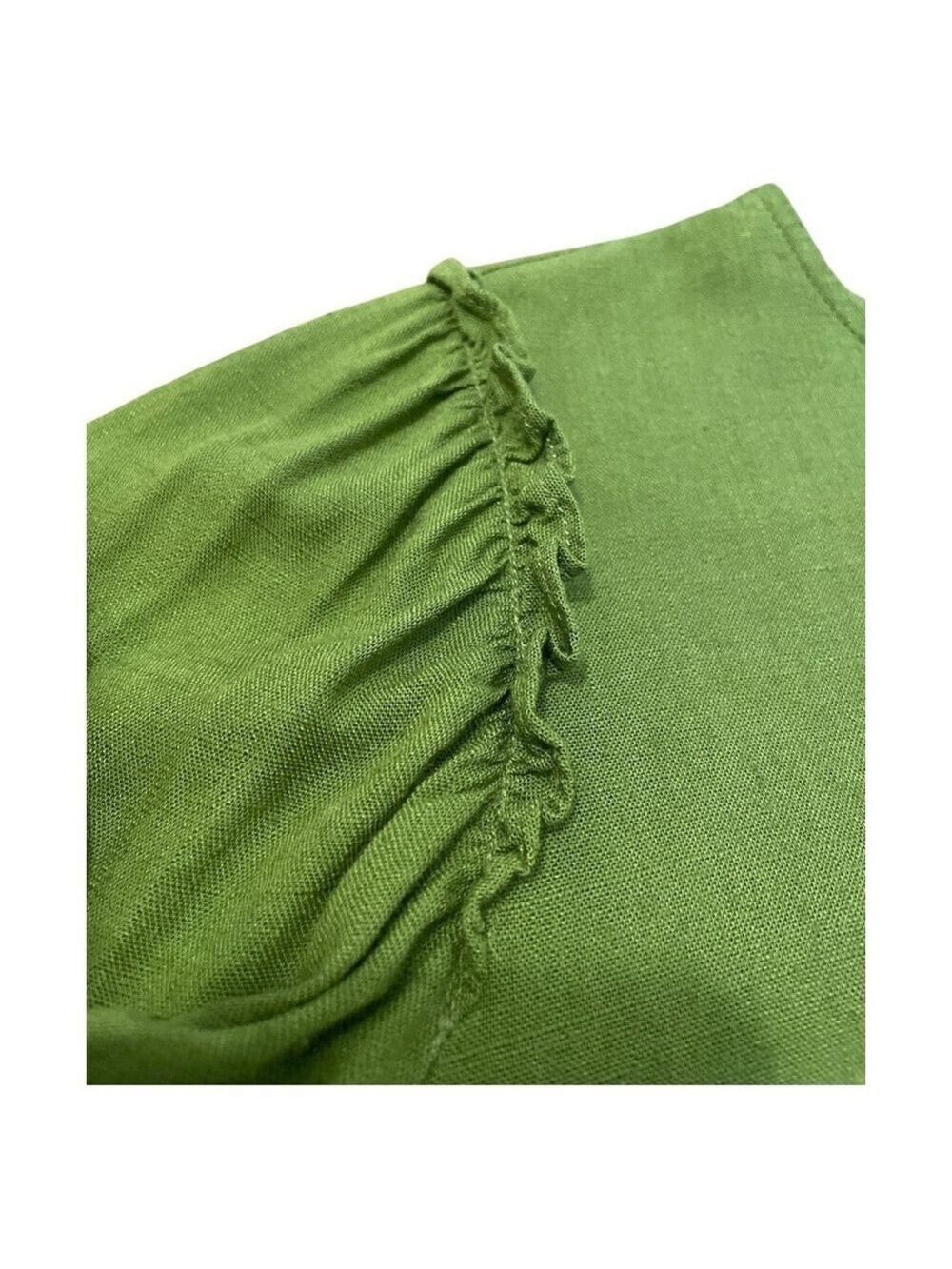Lauren Conrad Puff Sleeve Popover Short Sleeve Top Size Medium - Picture 6 of 9